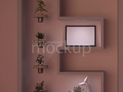 White frame mockup for pictures on pastel colors background.