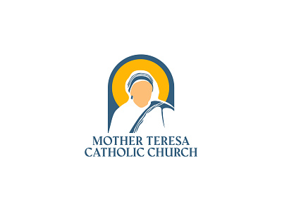 Mother Teresa Catholic Church blue logo branding christian logo church logo cross logo design emblem graphic design human humanity logo love mother teresa motherteresa socialwork vector
