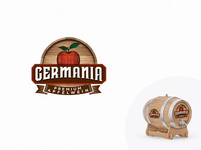 GERMANIA PREMIUM APFELWEIN apple branding design emblem graphic design illustration logo texture vector vintage wine wood