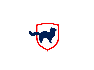 Cat Emblem blue branding cat cute dark darkblue design elegant emblem graphic design home logo red vector