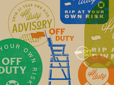 Off Duty Rough Pattern badge design typography vector