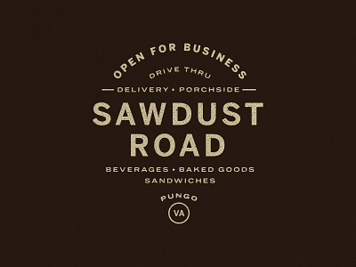 Sawdust Road Type Lockup badge branding coffee illustration illustrator logo typography vector
