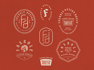Foxhole Badges badge branding design illustration illustrator lettering type typography vector