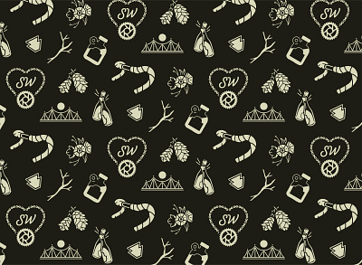 Sweet Water Bikes Custom Pattern cycling flora illustration pattern pennsylvania plants procreate vector