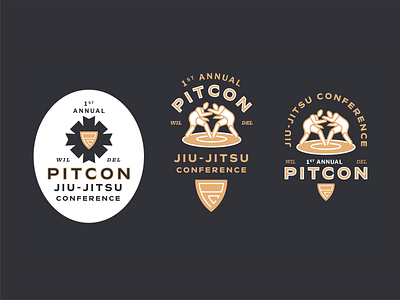 PITCON JIU JITSU CONFERENCE badge branding jiujitsu logo mmalogo sportslogo vector
