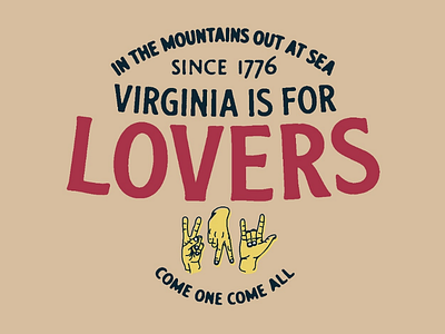 VA is for Lovers Badge badge illustrator typography vector