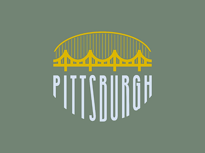 The City of Bridges Badge 2 badge bridge city design flat identity illustration illustrator logo pittsburgh print type typography vector