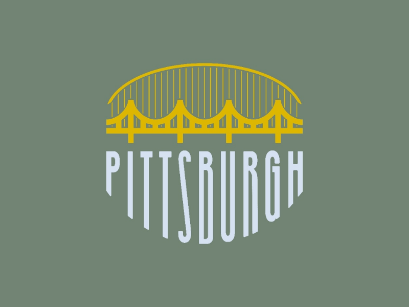 The City of Bridges Badge 2 identity flat typography illustrator logo design print bridge pittsburgh city badge vector type illustration