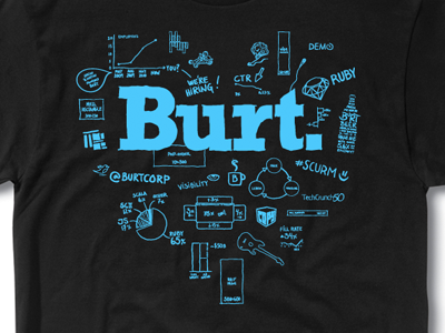 Burt T-Shirt blue burt handdrawn infographic tee tshirt
