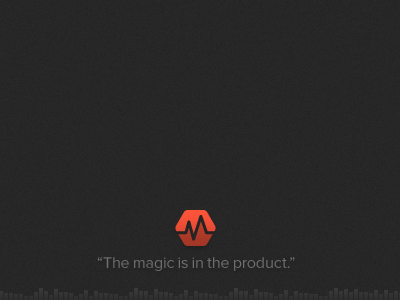 “The magic is in the product.” (footer) barchart bars dark footer icons logo product statistics symbol typography