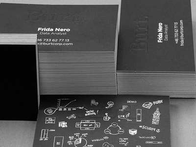 Burt business cards black brand burt burtcorp business card cards dark identity