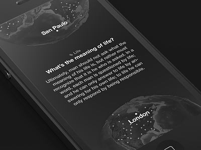 iPhone sketch answer app dark globe grey ios iphone life meaning of question ui world