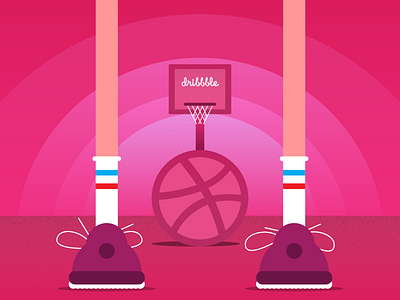 Hello Dribbble! basketball design draft dribbble first graphic illustration illustrator invite shot