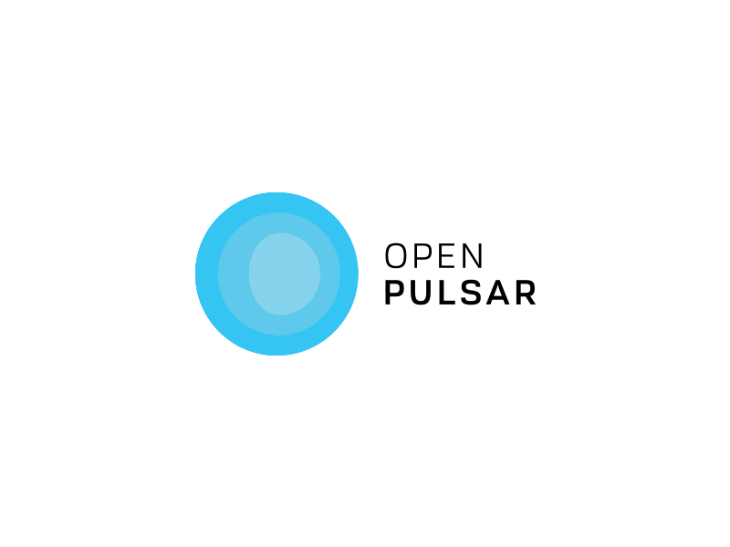 Open Pulsar Logo blue branding concept design health icon illustration logo star typography vector white