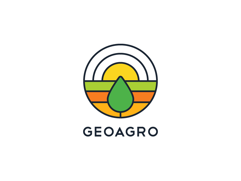 GEOAGRO Logo GIF animation branding clean colorful design flat food graphic green health icon logo