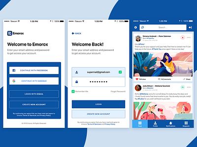 Emorox App Screens