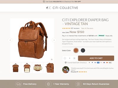 Citi Explorer Optimised Product Page ecommerce figma product page ui website design