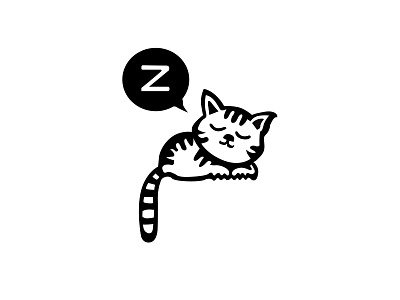 Cat Sleep animation graphic design vector