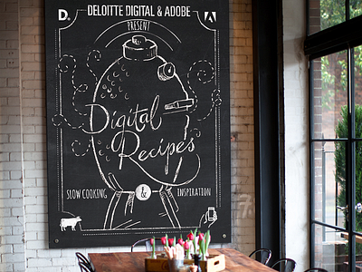 Digital Recipes chalkboard lettering typography