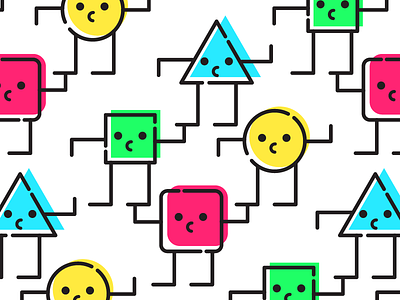 Shapes Of Friends branding color cute faces friends icons illustrations illustrator patterns people shapes