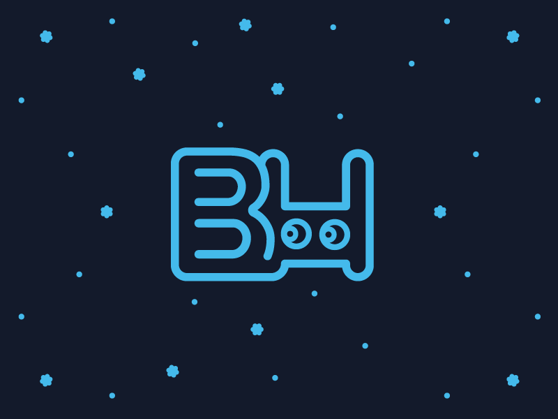 Personal Logo fun branding type letters eyes stars space colors blue illustration icon logo