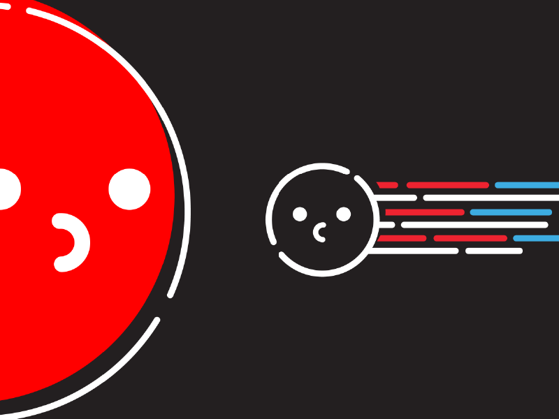 Red Giant planets space science happy cute characters brand animation illustrator colors icons