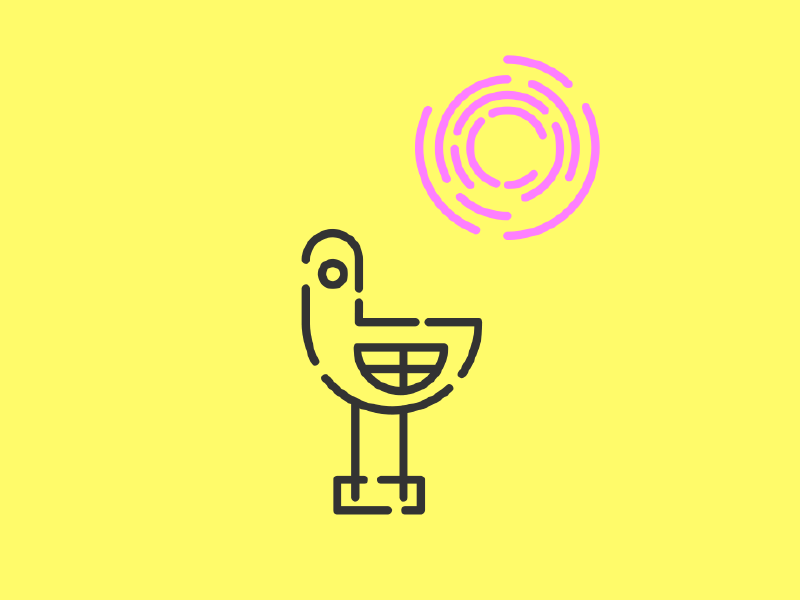 Bird In Place bird animals happy cute characters brand animation illustrator colors icons