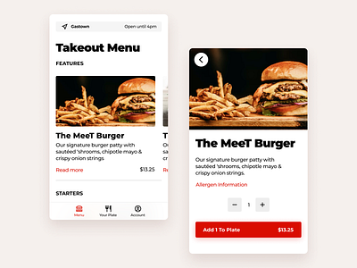 Takeout App Concept design food app ios mobile mobile app product design ui
