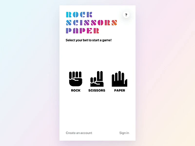 Rock Scissors Paper App Concept colorful design icons mobile app motion product design ui web app