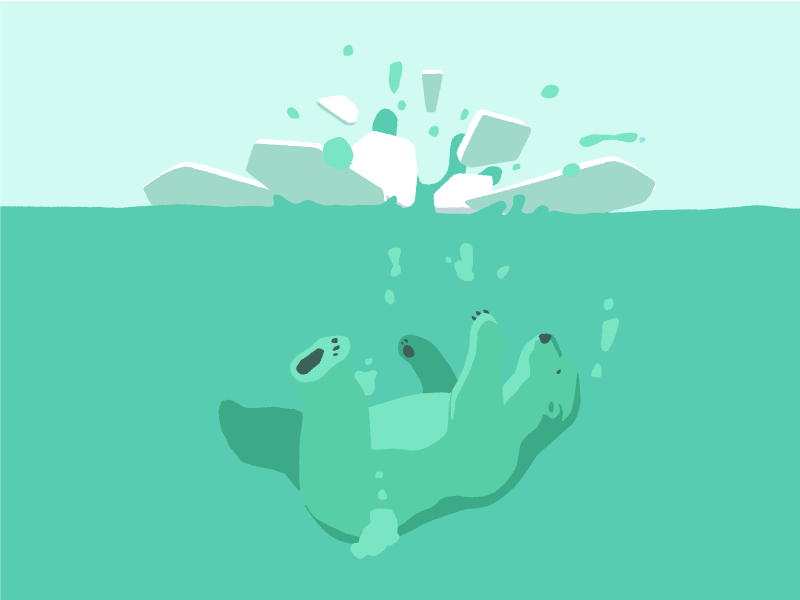 Ice Breaker polarbear water vector illustration