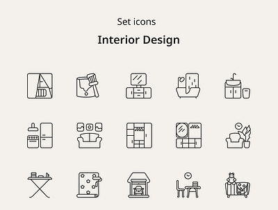 Set icons - Interior Design design graphic design vector