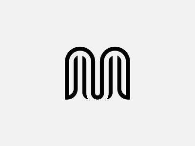 Linear M letter logo design. (For Sale)