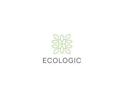 Linear Eco Leafs Logo sign. (For Sale)