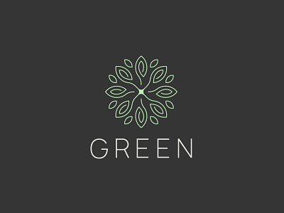 Modern Green Organic Ornament Logo (For Sale!) clean design floral green herb icon linear logo logotype minimal modern natural nature organic ornament plant product sign simple vector