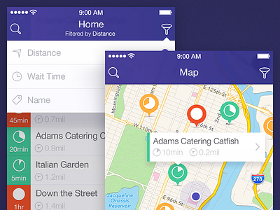 Map & List Screen app ui design iphone app ui ui design