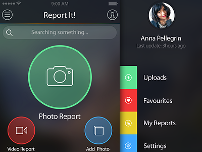 Report It! & Profile app ui ios app iphone app profile report ui