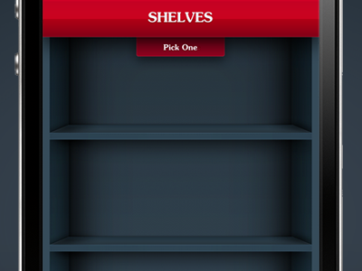 App UI - Shelves app app design design iphone app red shelf shelves shelves design ui