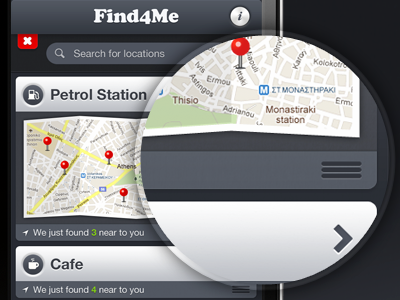 iOS App - UI app app design application design icon iphone app list location map map pin pin ui