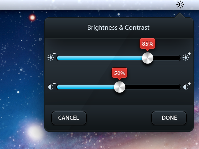 Brightness/Contrast - Tooltip app apple mac tooltip ui ui design