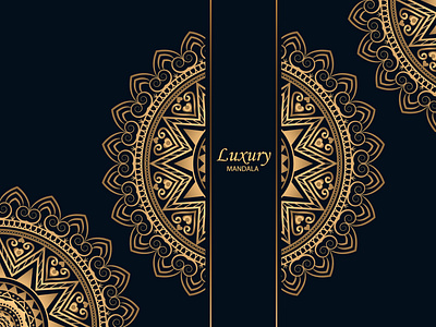 Luxury Mandala Design Gold Color Vector Graphic