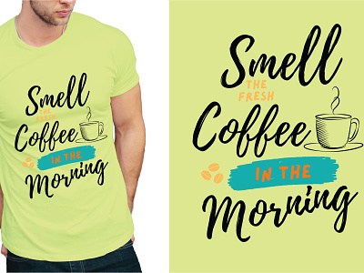 Smell the Coffee Typography T-Shirt white
