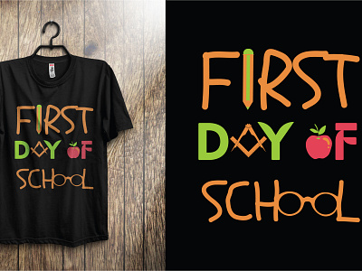 First Day of School Typography T-Shirt graphic