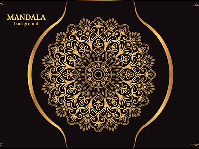 Luxury Mandala Design Gold Color Vector Graphic