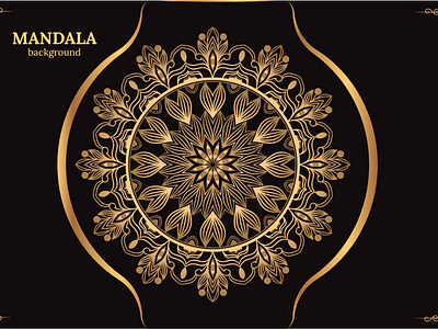 Luxury Mandala Design Gold Color Vector Graphic