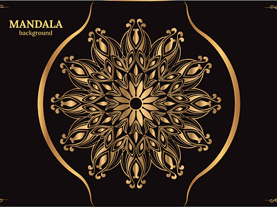 Luxury Mandala Design Gold Color Vector Graphic