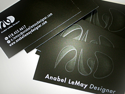 Anabel LeMay Designer ald black branding business card design grey interior design