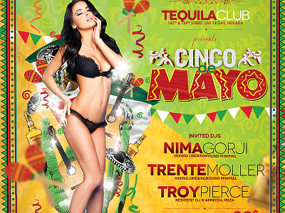 Cinco de Mayo Poster beer caribbean carnival celebration chili cinco cinco de mayo festival fiesta gun halloween holiday independence day latin mariachi mayo mexican mexico mexico independence party red restaurant sombrero tequila