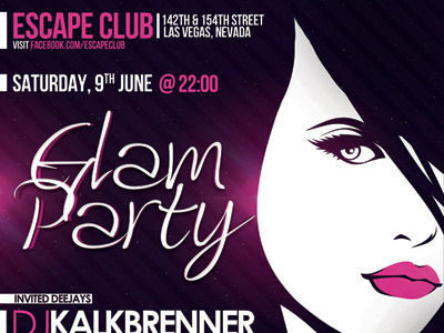 Glam Party Poster blue club elegant fashion girl girls glamorous glossy ladies lady light lighting night night club party pink poster purple red run sexy shiny stylish way woman