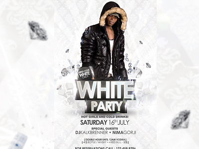 White Party Flyer all best birthday blue champagne clean club colorful deluxe discoball electro elegant fashion flyer funky house lights night party pink poster professional purple sizes spring summer tehno vip white yellow