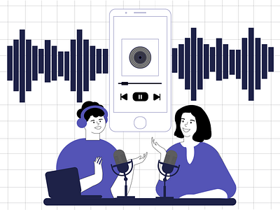 Podcast illustration branding design graphic design illustration podcast ui ux vector visual design